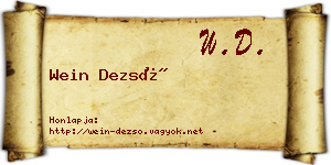 Wein Dezső névjegykártya